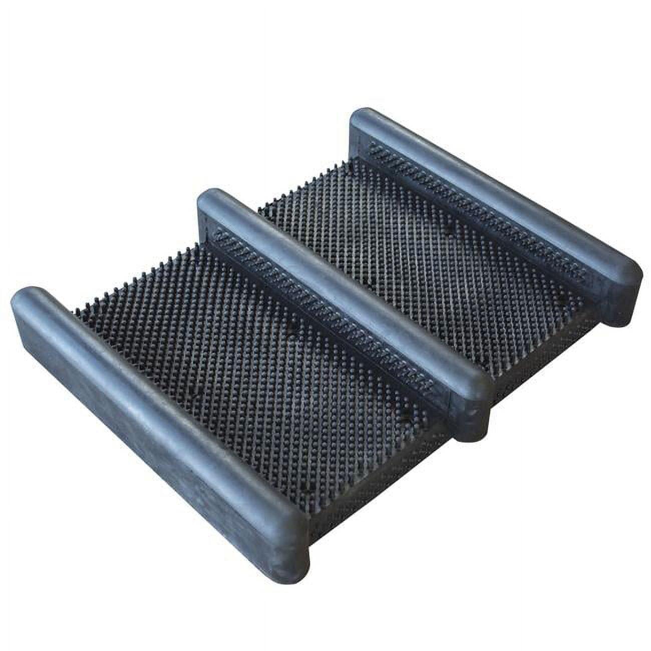 Durable Black Rubber Boot Scraper Mat 15" x 12.5"