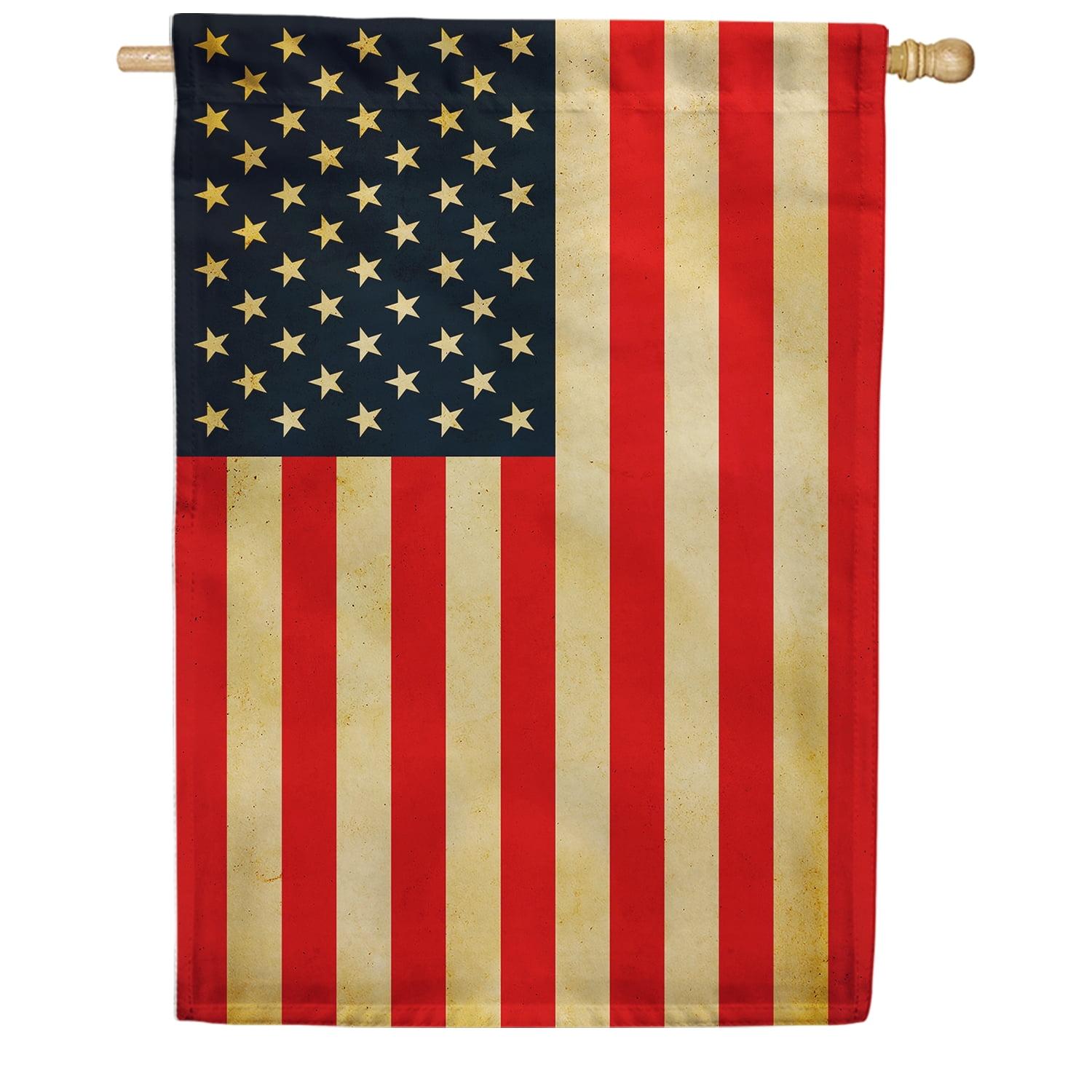 Tea Stained American House Flag American Flag 28" x 40" Briarwood Lane