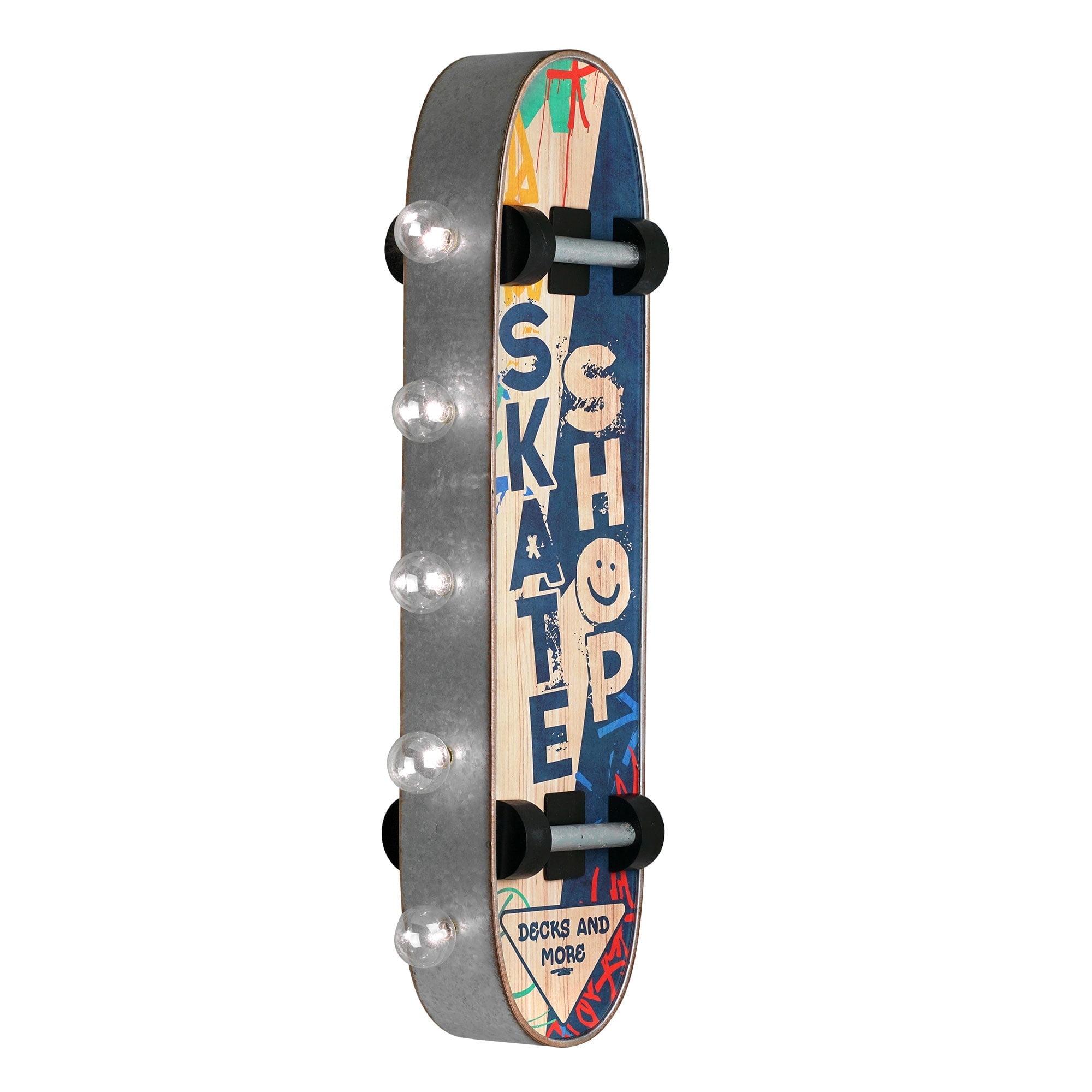 American Art Decor Metal LED Skate Shop Decks and More Marquee Sign: Vintage Style Sports Room Accent
