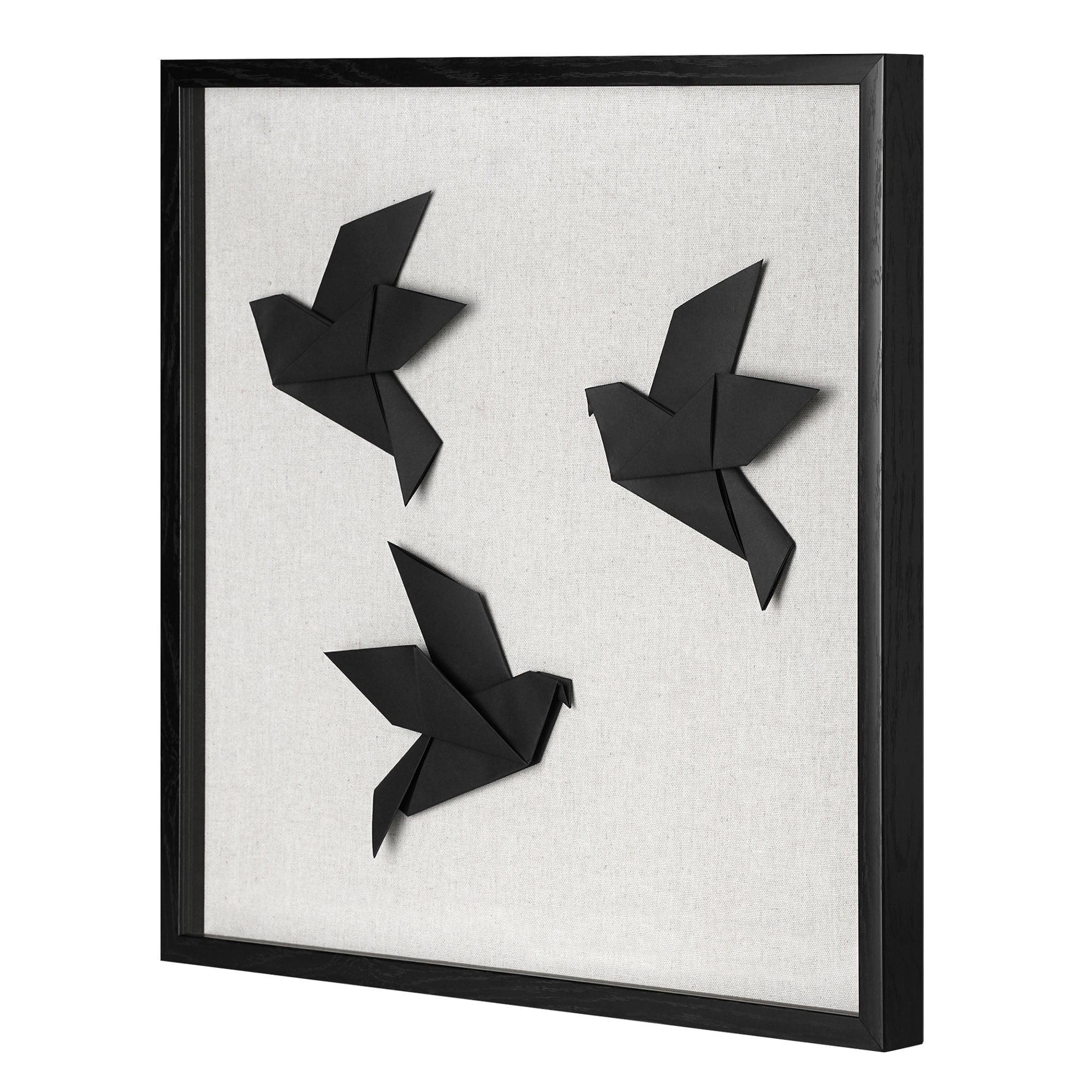 American Art Decor Silhouettes in Flight Paper and Linen Wall Art