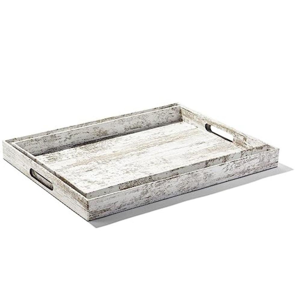 Birchwood Elegance Polypropylene Serving Trays with Handles, Set of 2