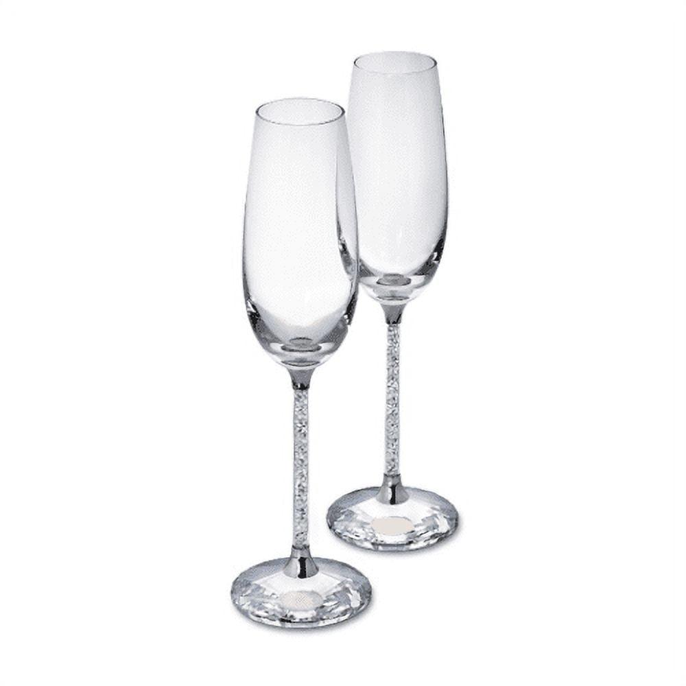 Elegant Gem-Encrusted 10" Champagne Flutes Set of 2