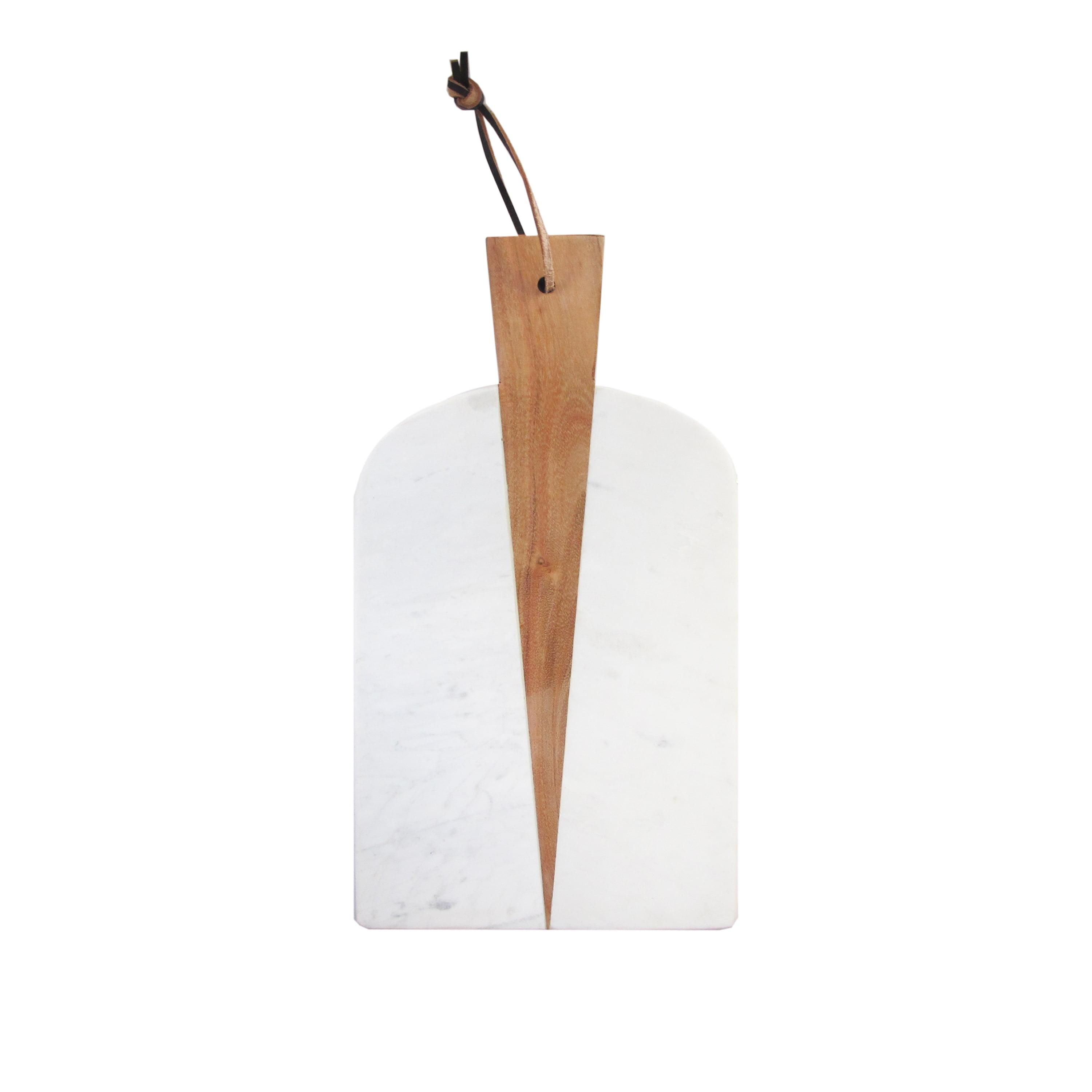 American Atelier Marble and Wood Paddle Board Cheese and Cutting Board - 15 Inch