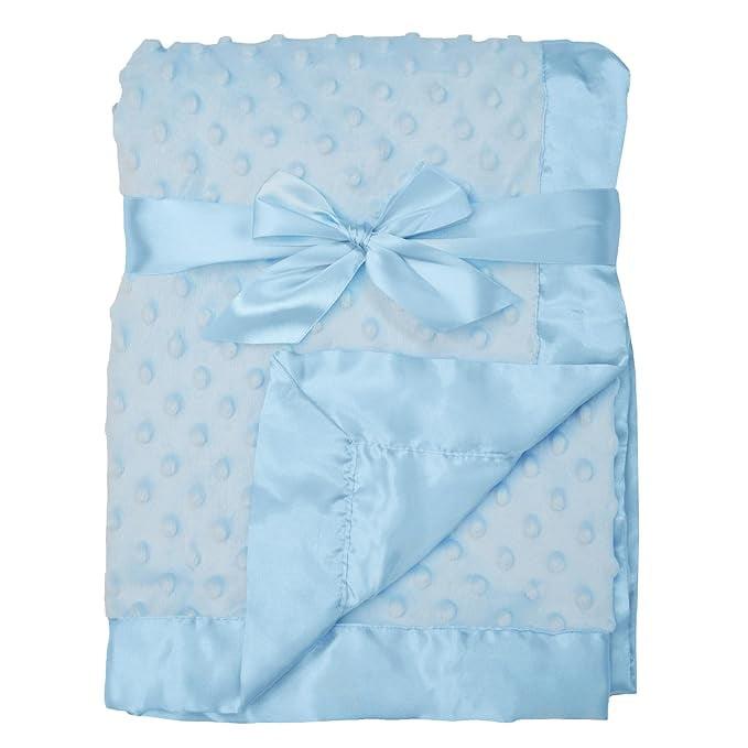 American Baby - Heavenly Soft Chenille Minky Dot Receiving Blanket, Blue