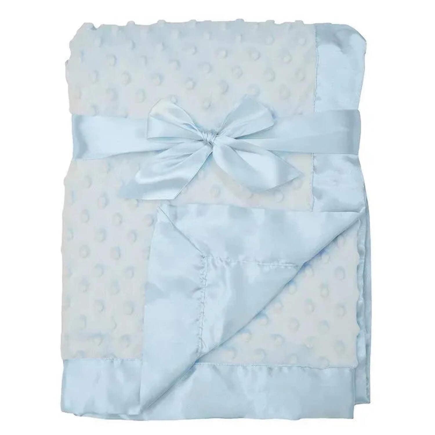 American Baby - Heavenly Soft Chenille Minky Dot Receiving Blanket, Blue