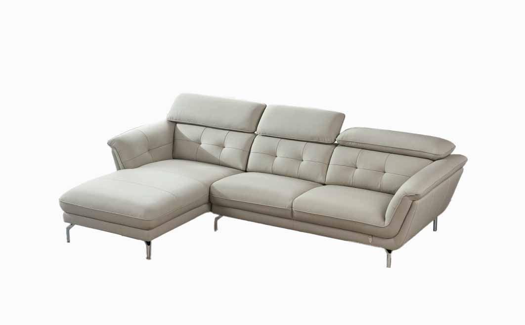 American Eagle EK-L083L-LG Light Gray Top Grain Leather Sectional Sofa Set