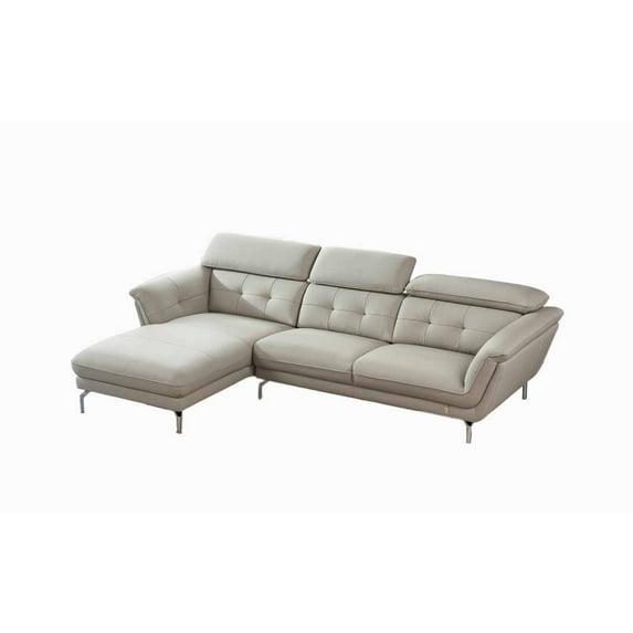American Eagle EK-L083L-LG Light Gray Top Grain Leather Sectional Sofa Set