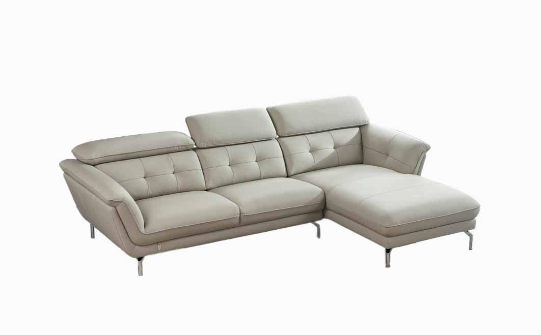 American Eagle EK-L083L-LG Light Gray Top Grain Leather Sectional Sofa Set
