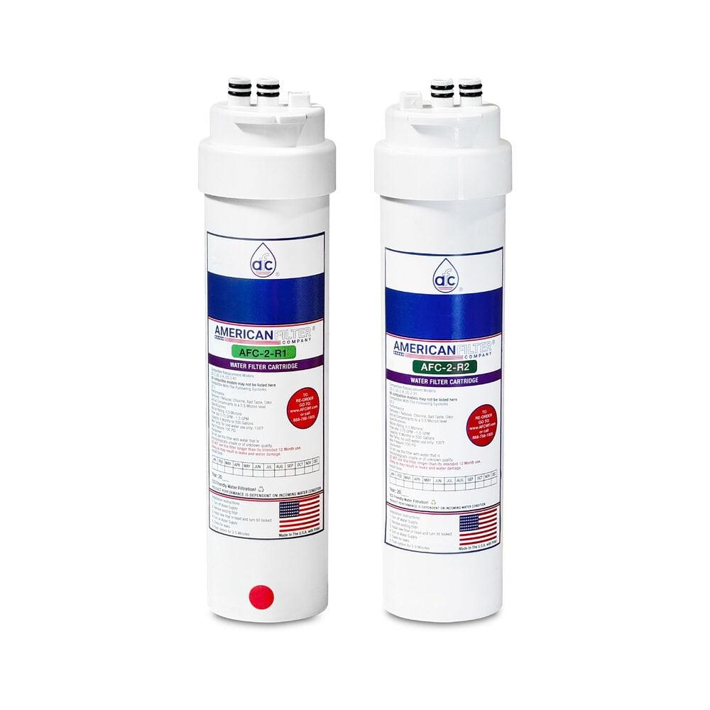 American Filter Company™ # AFC-DBC-2PK , Compatible with Culligan® US-2-R includes US-2-R1 and US-2-R2 water filter cartridge -Made in U.S.A. - 2 Filters