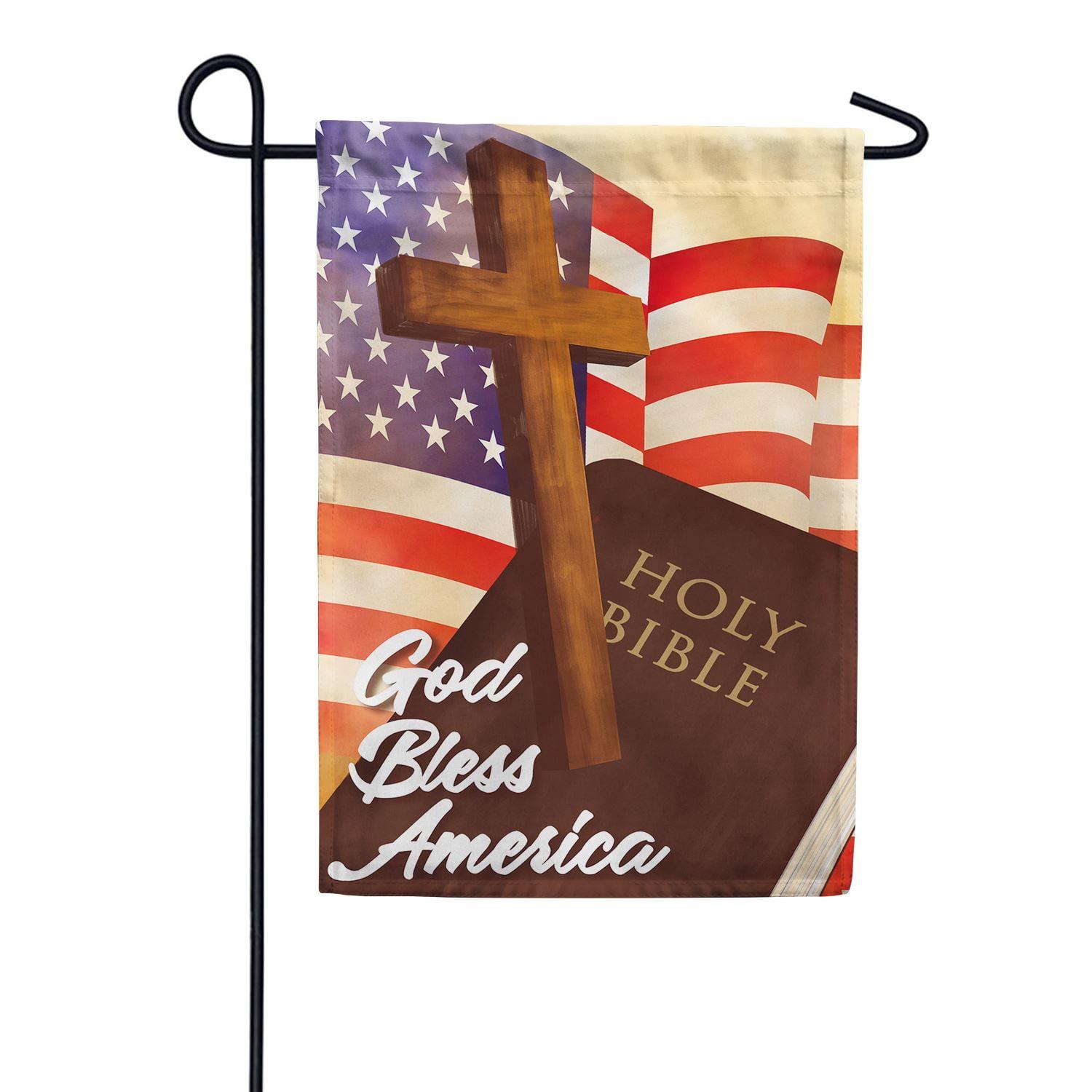 God Bless America Patriotic Double Sided Garden Flag