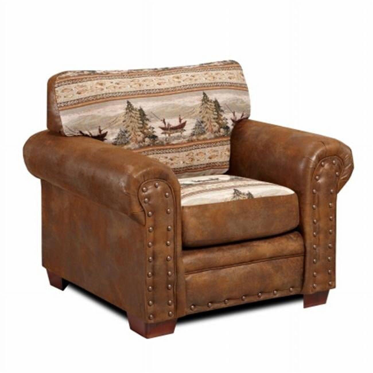 American Furniture Classics Microfiber Alpine Lodge Arm Chair in Brown