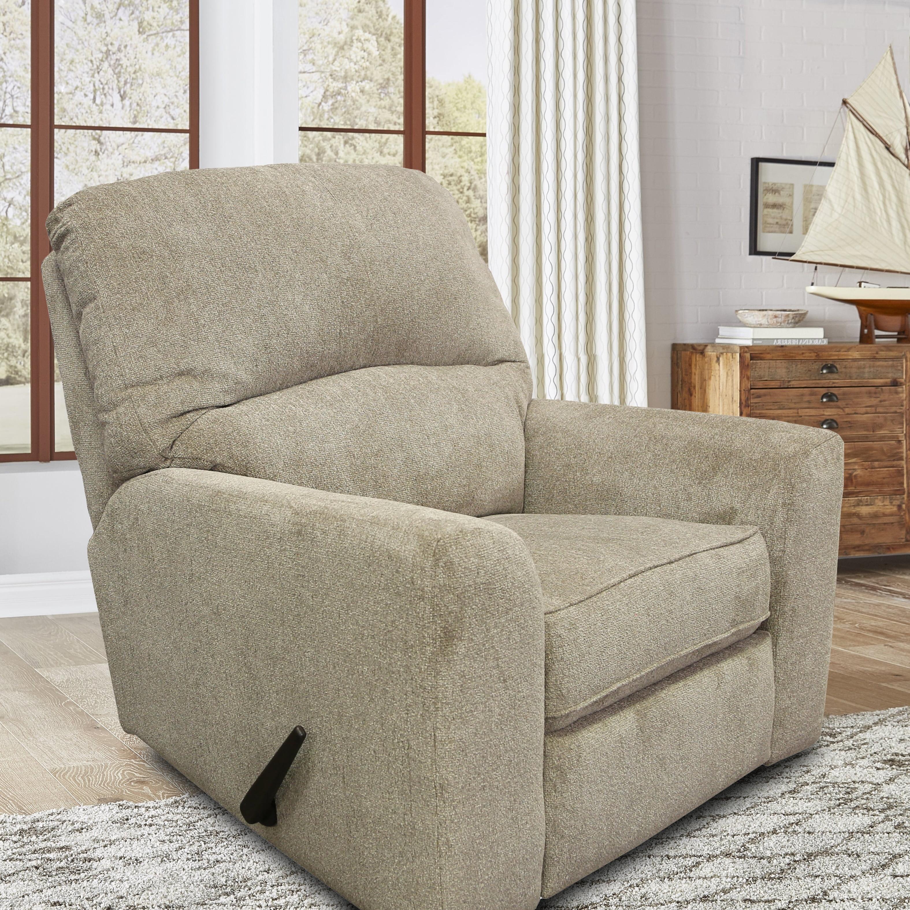American Furniture Classics Model 8-03R-S161-1 Rocker Recliner Chair in Beige Polyester