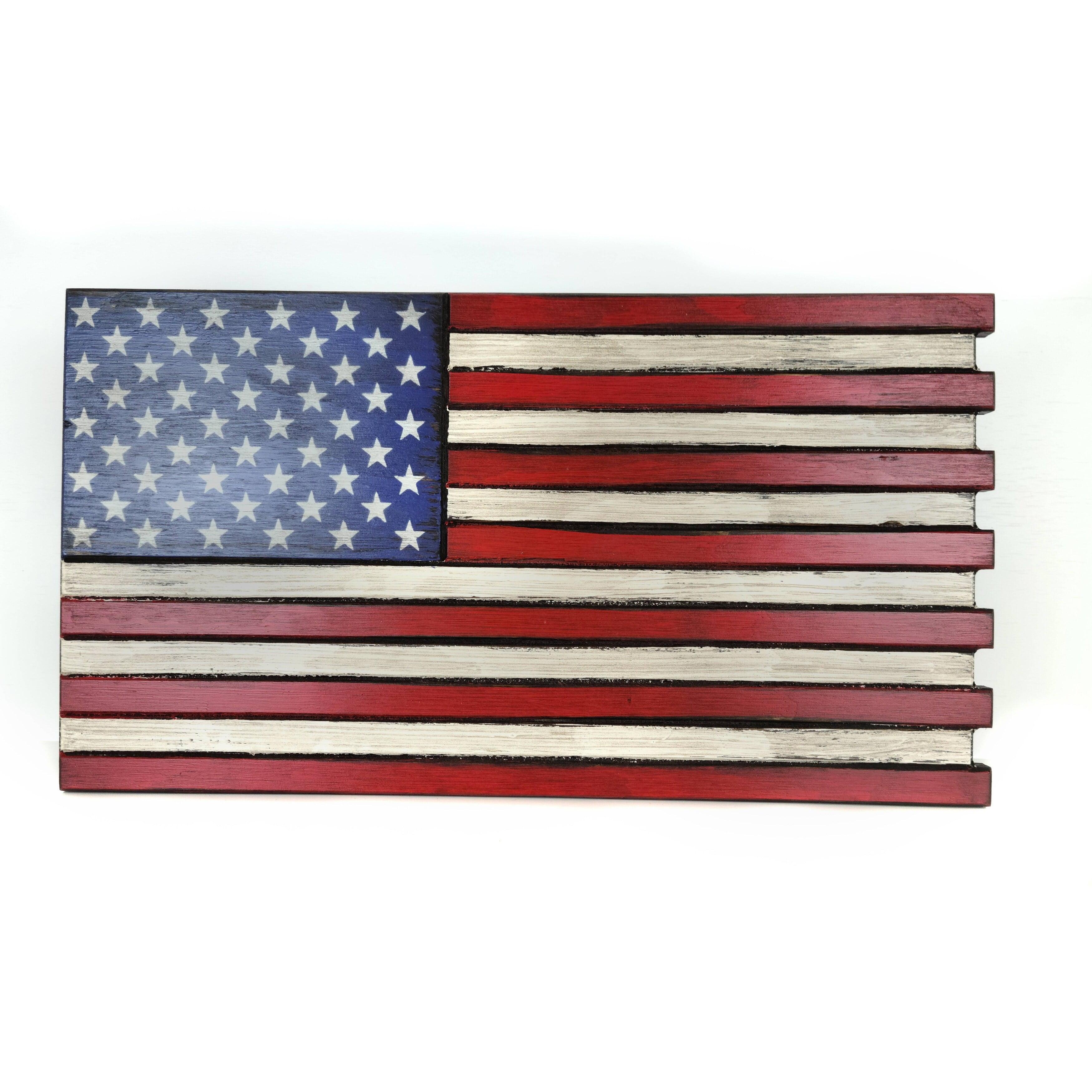 Mini American Flag Wall Display with Hidden Lockable Storage