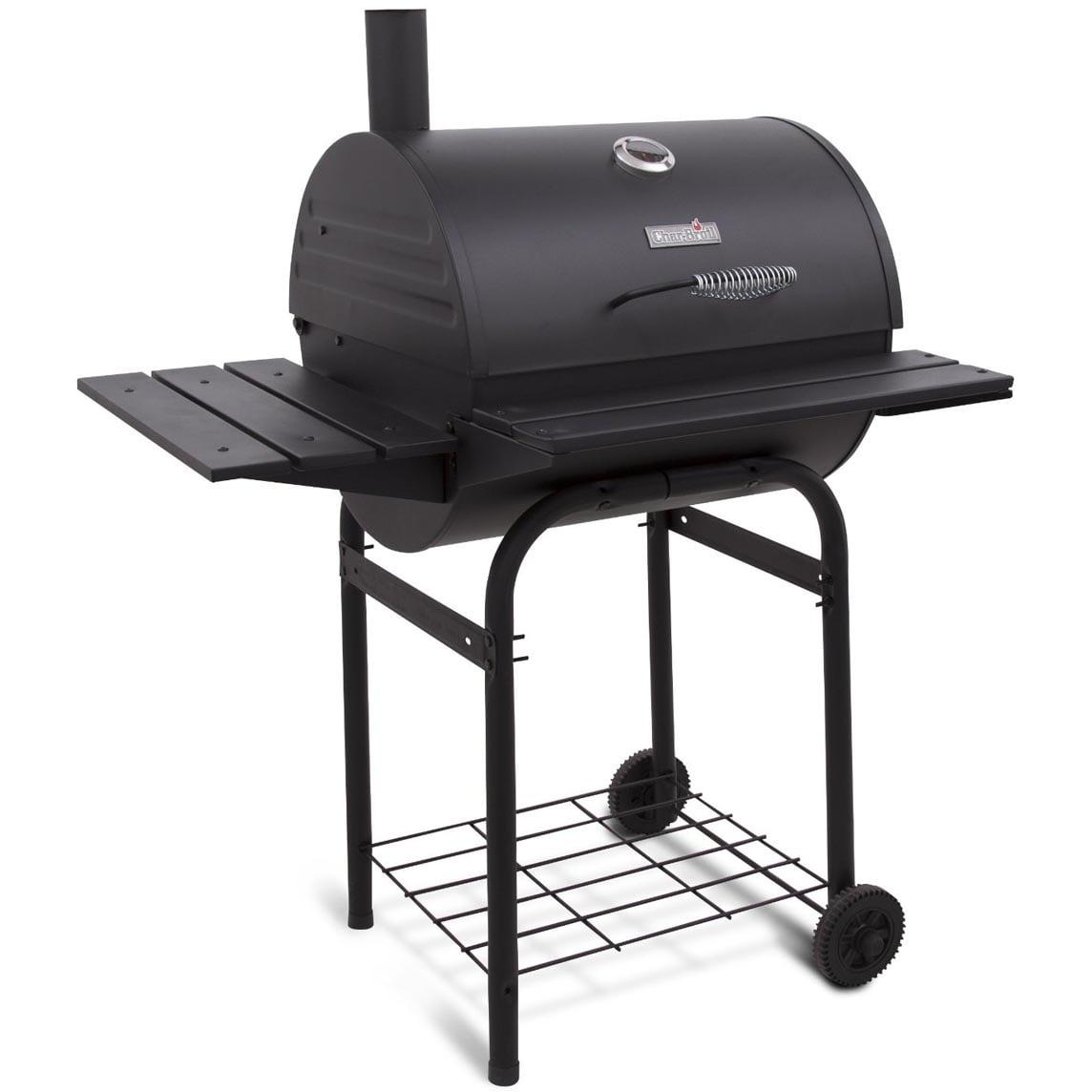 Charbroil American Gourmet 625 Barrel Charcoal Grill with Side Shelves