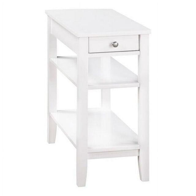 American Heritage Mesa Auxiliar con 1 Cajón, Estación de Carga y Estantes, Color Blanco