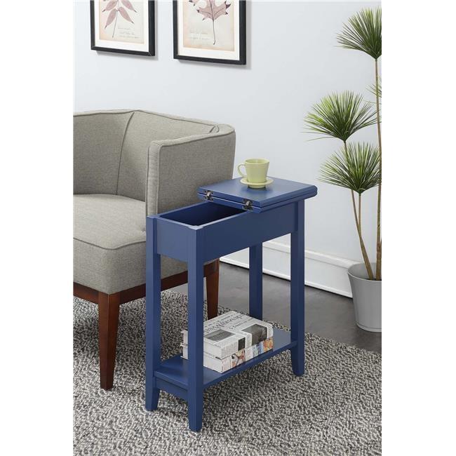 Convenience Concepts American Heritage Flip Top End Table, Cobalt Blue