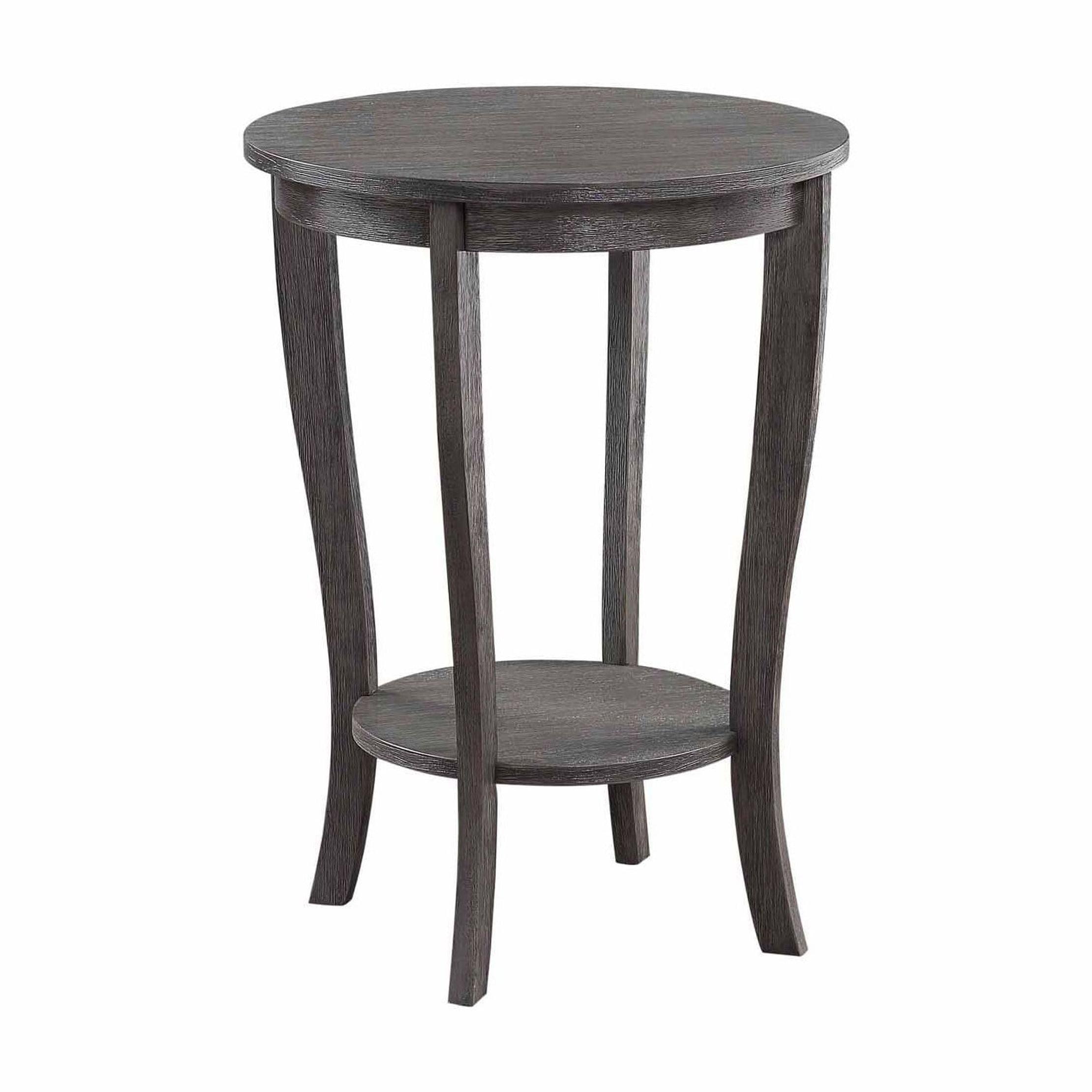 American Heritage Round End Table Dark Gray Wirebrush