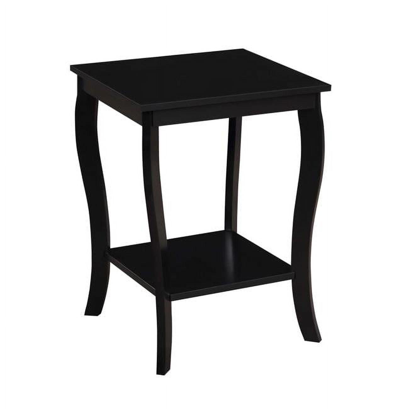 Heritage Square Black Rubberwood Dual-Tier End Table