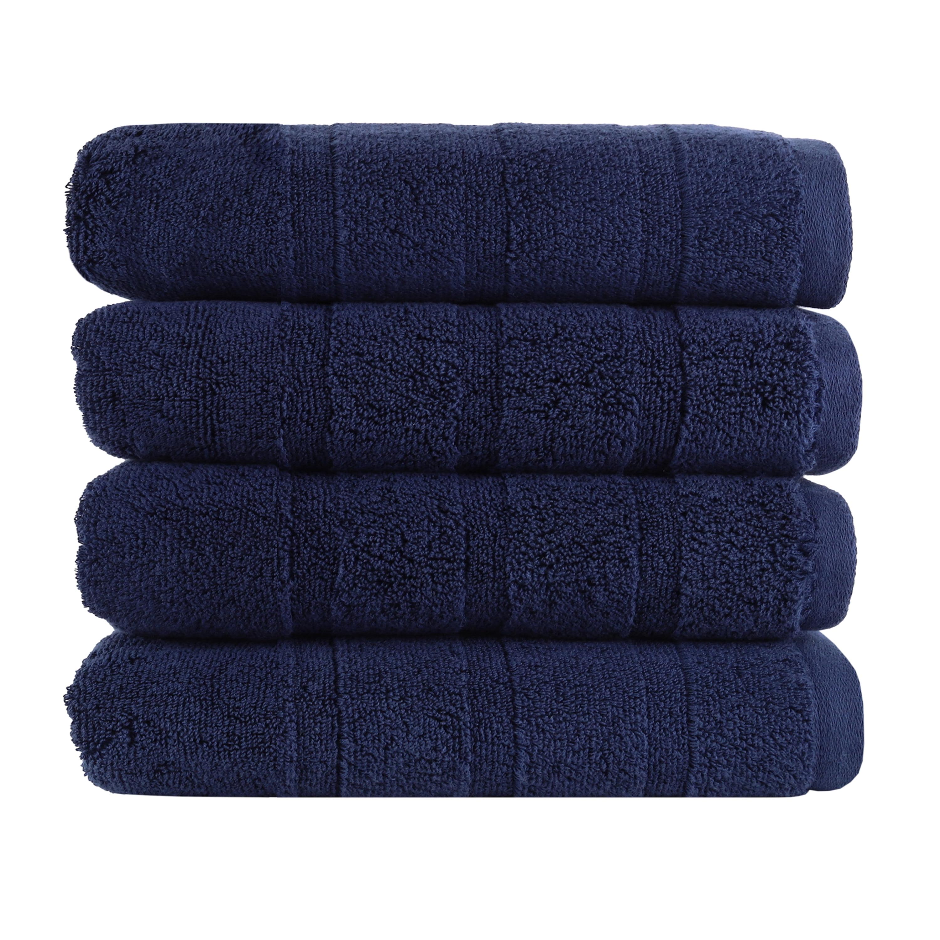 American Heritage by 1888 Mills Luxury 4-Piece Hand Towel Set-Made with US and Imported Cotton, Brave Blue