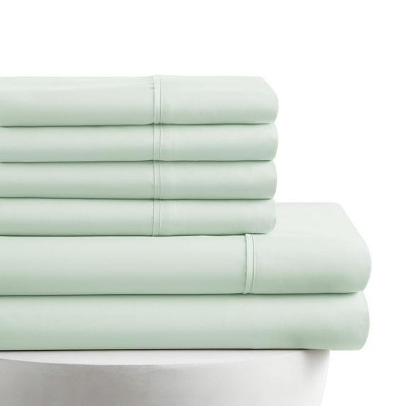American Home Collection Full Size 6 Piece Bed Sheet Set Mint - Ultra Soft Microfiber Deep Pocket Wrinkle Free