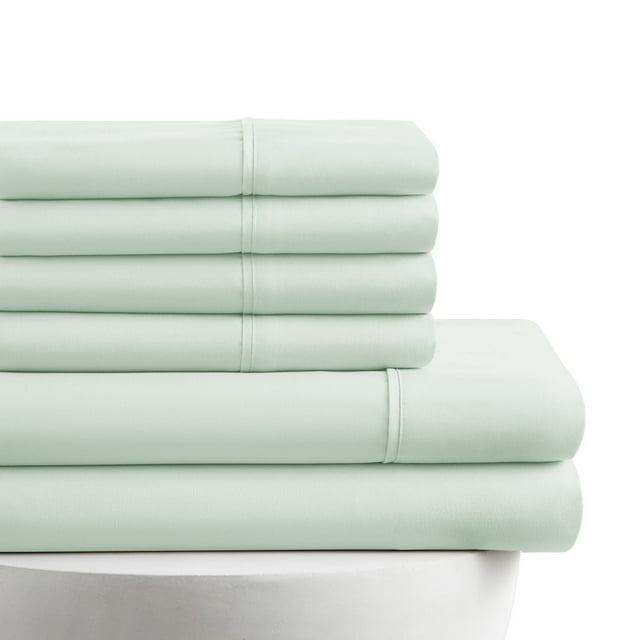 American Home Collection Full Size 6 Piece Bed Sheet Set Mint - Ultra Soft Microfiber Deep Pocket Wrinkle Free