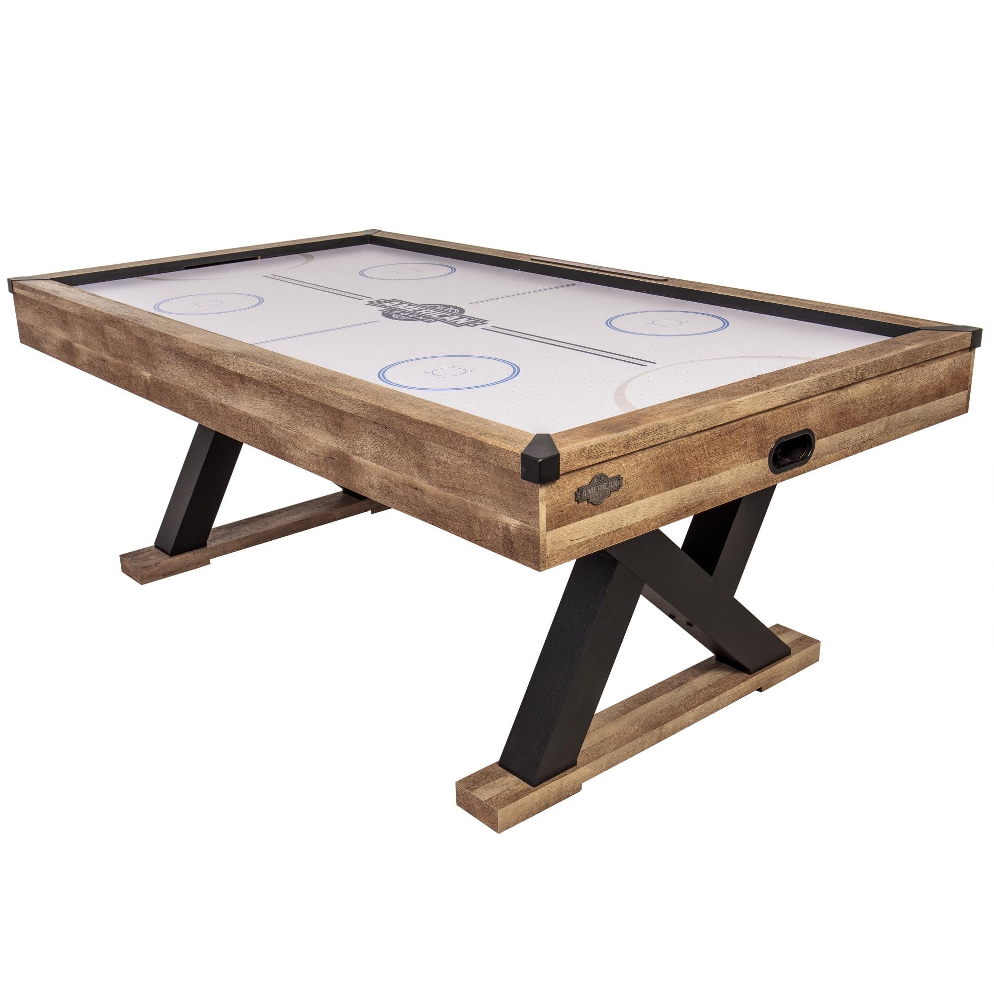 Kirkwood 84'' Rustic Wood Finish Air Hockey Table with K-Shaped Legs