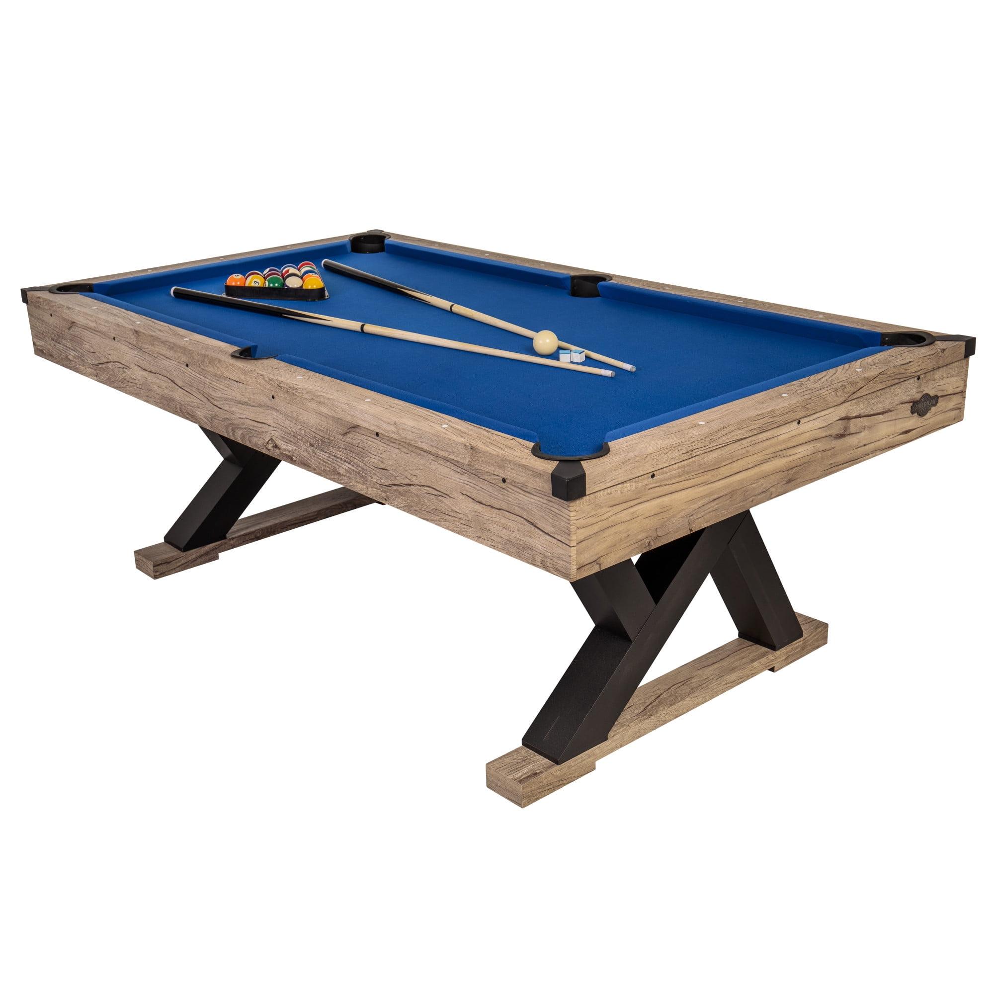 Rustic Blond 84" Kirkwood Billiard Table with Royal Blue Cloth