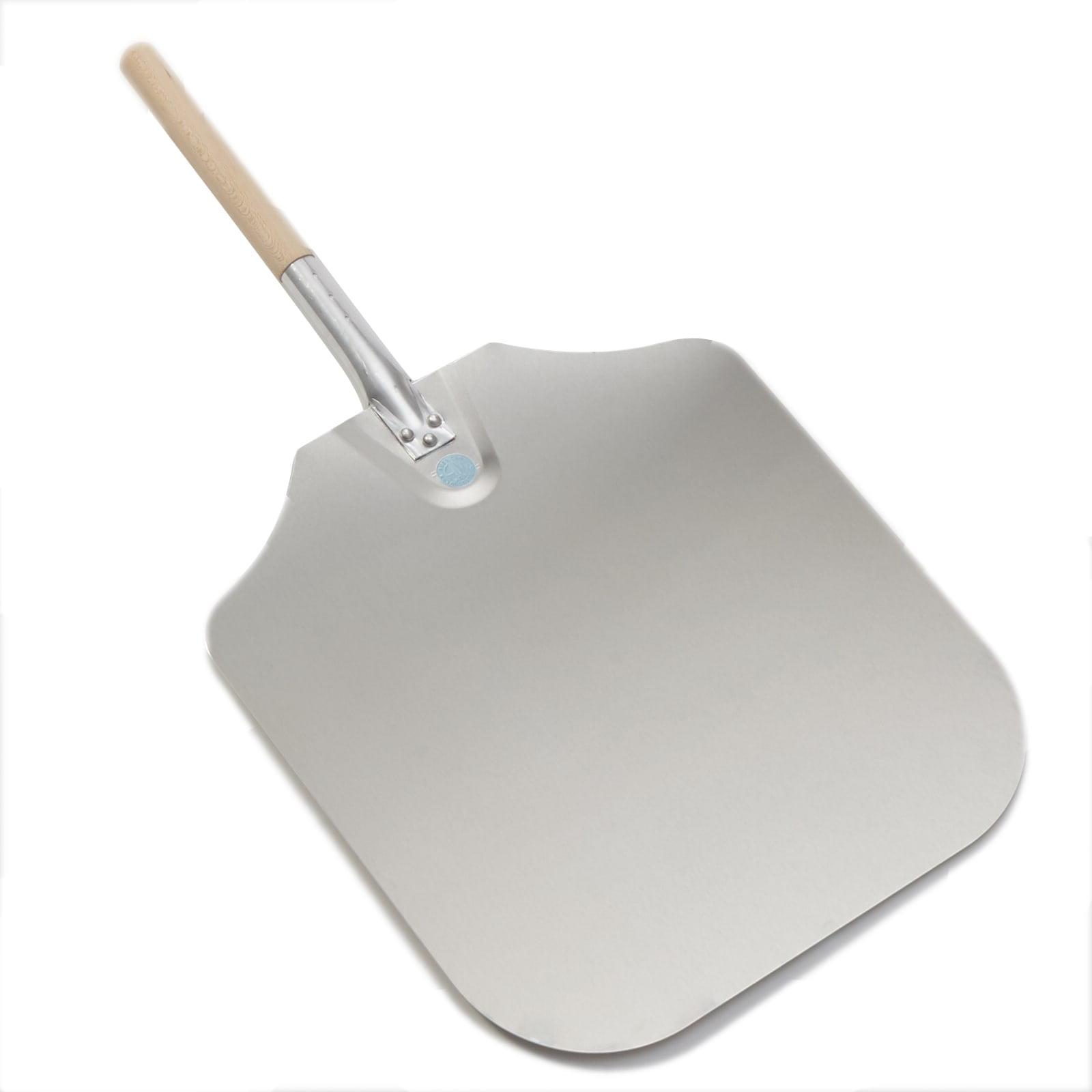 Extra Large Silver Aluminum Pizza Peel with Wood Handle