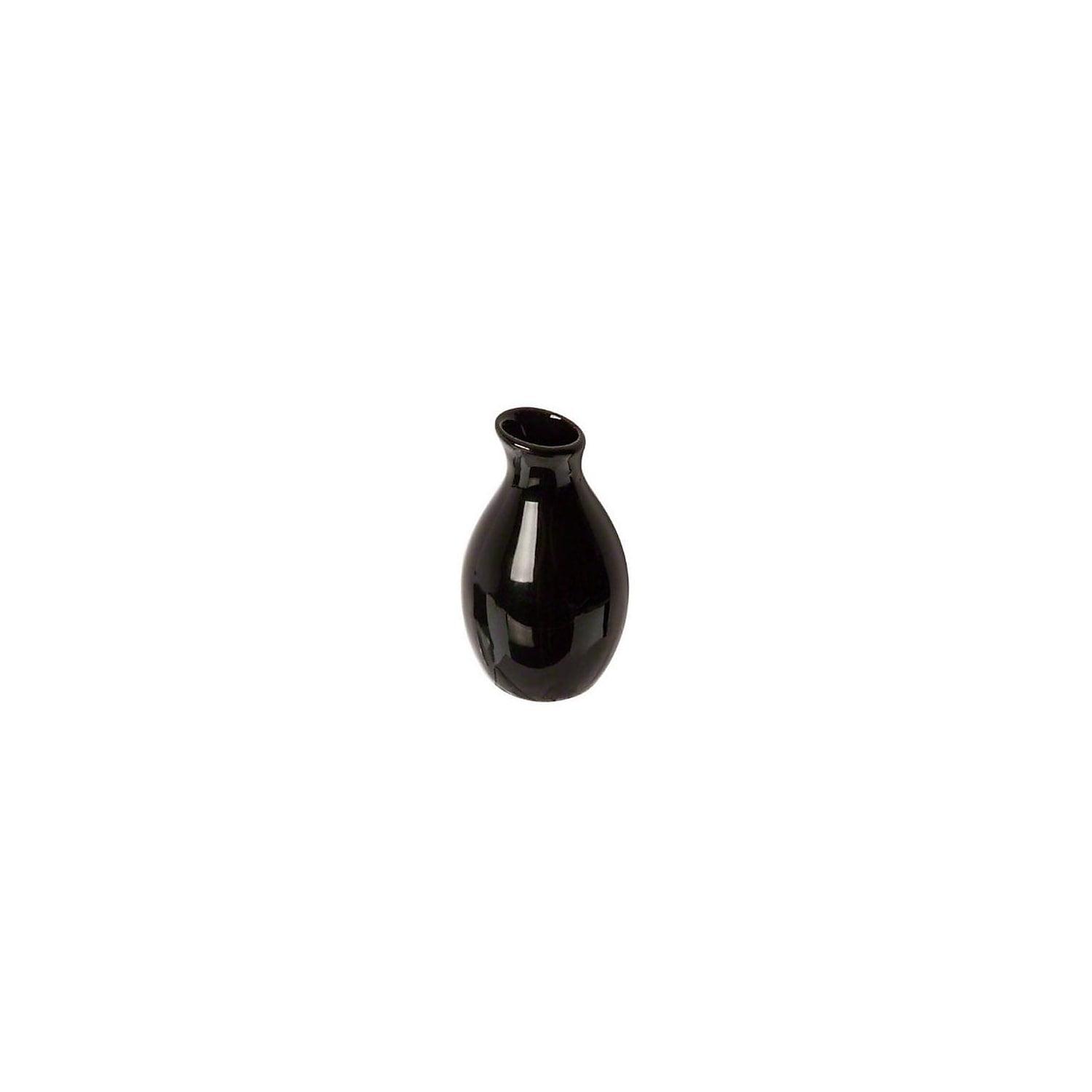 Black Ceramic Round Jug Bud Vase