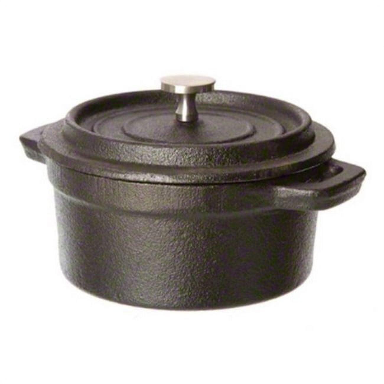 Black Cast Iron Round Mini Casserole Pot