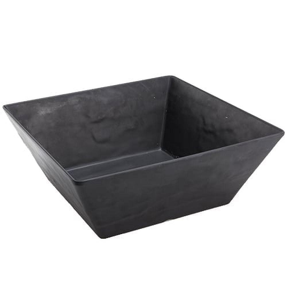 Black Square Melamine Faux Slate Serving Bowl, 12-inch