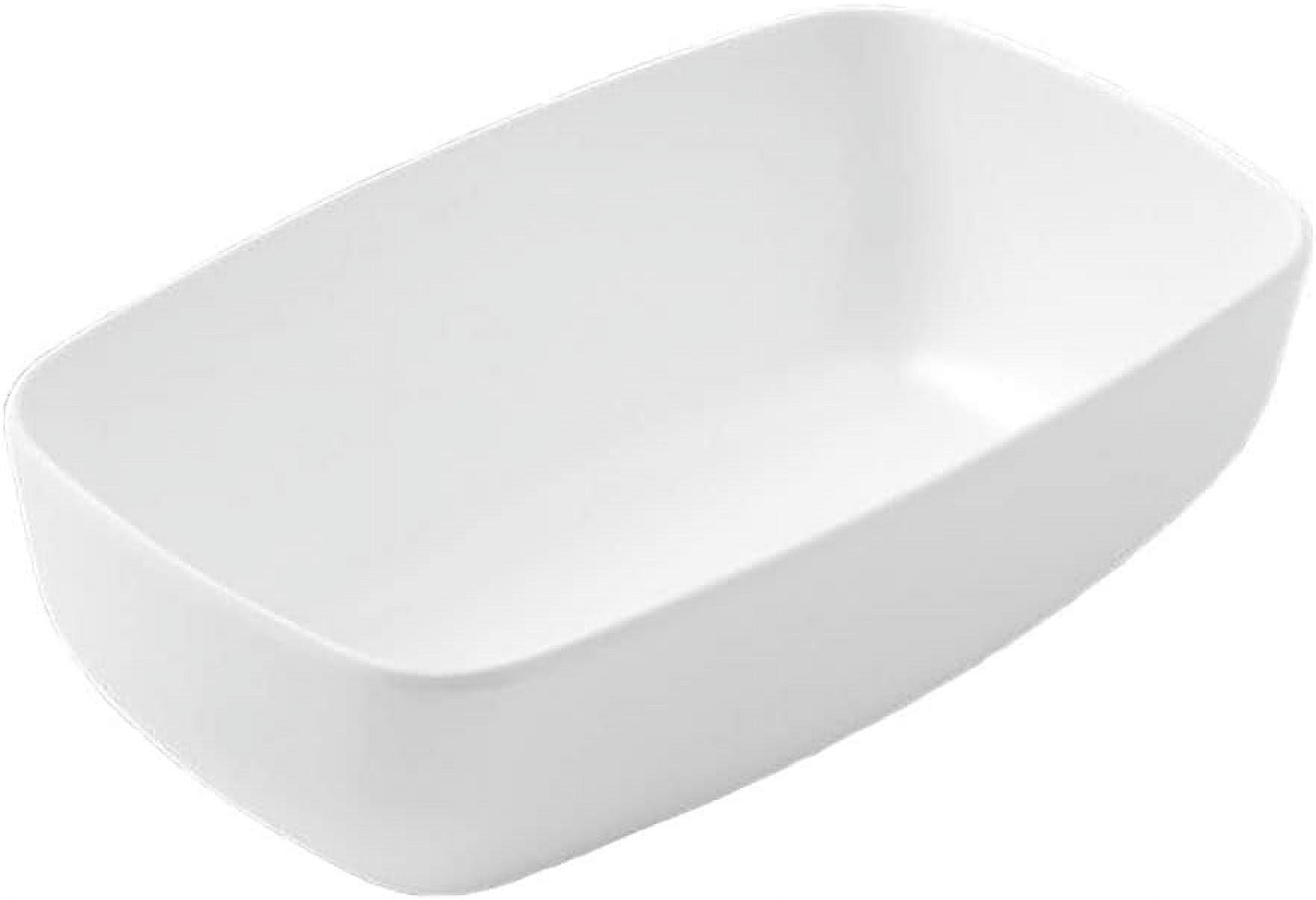 White Melamine 17 Ounce Rectangular Serving Bowl