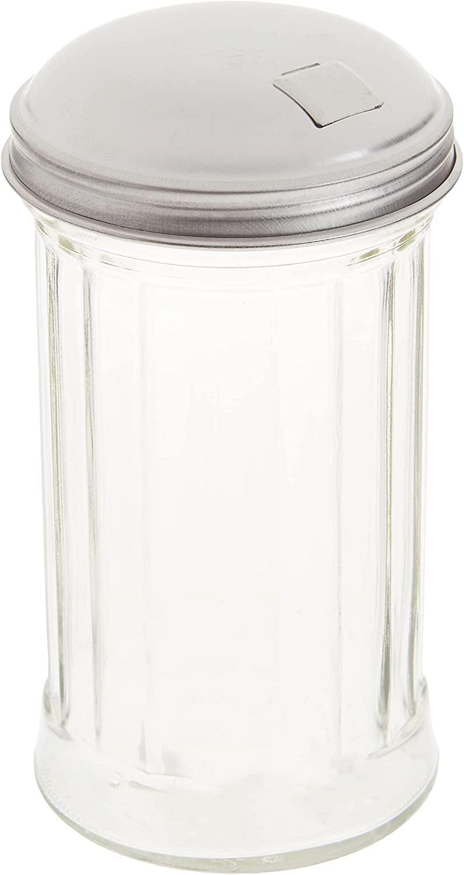 Clear Glass 12 oz Sugar Shaker with Stainless Steel Lid