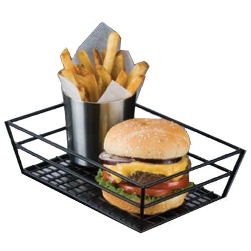 Black Wire Small Grid Serving Basket, 9" x 6"