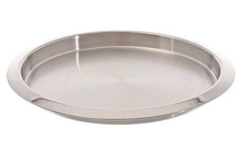 14-Inch Silver Stainless Steel Round Bar Serving Tray