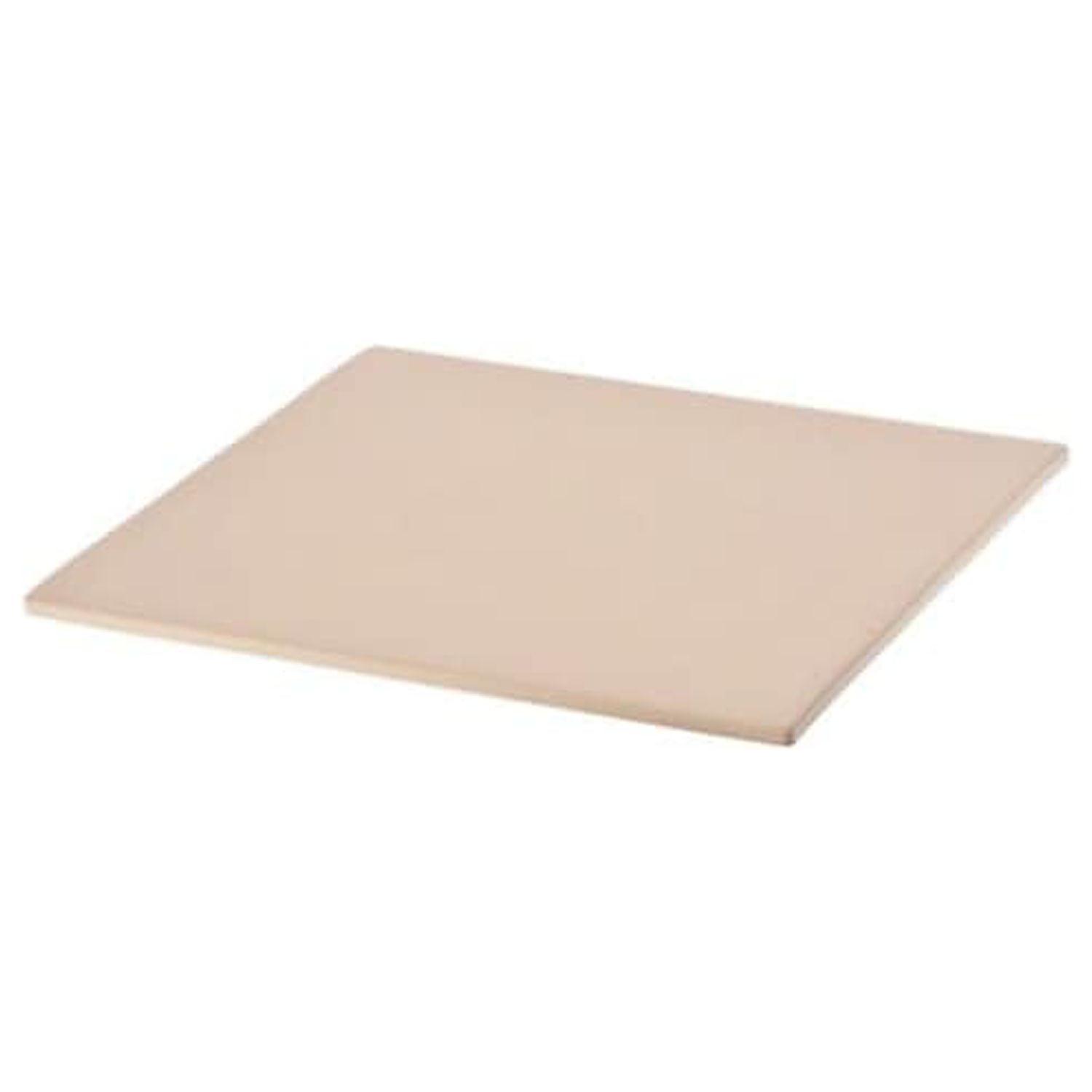 Beige Rectangular Ceramic Pizza Stone, 15 x 14 Inches