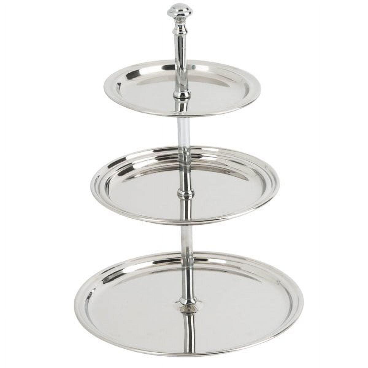 Stainless Steel Three-Tier Display Stand for Desserts and Appetizers