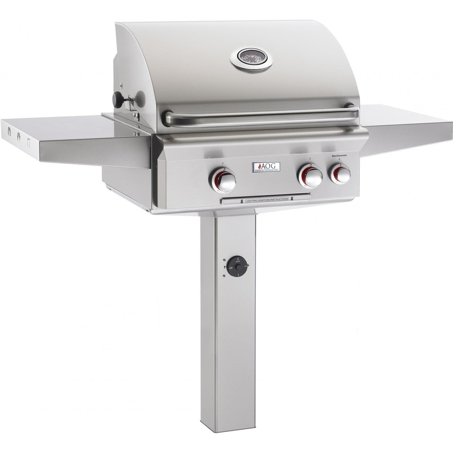 24-Inch Stainless Steel Natural Gas Grill with Rotisserie and Side Burner