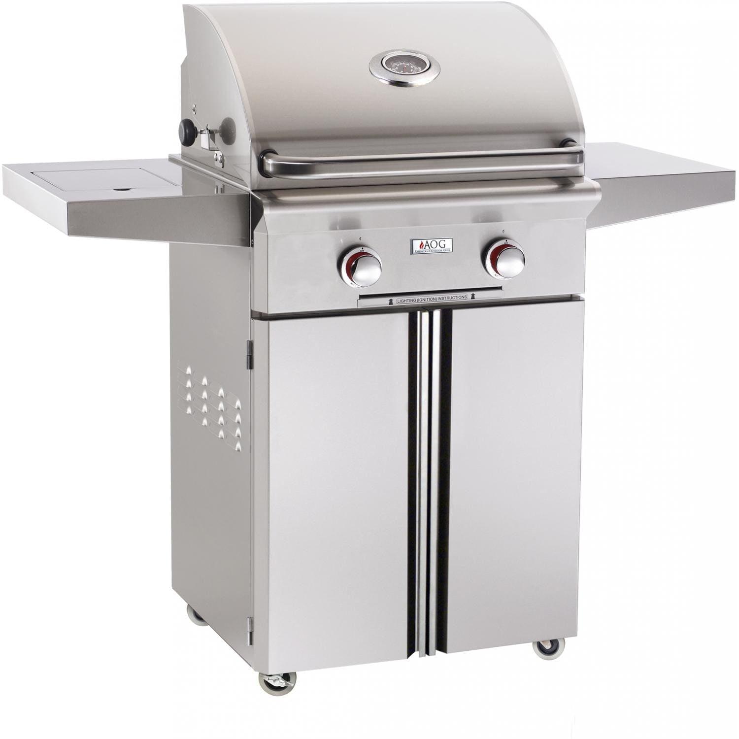 24-Inch Stainless Steel Propane Gas Grill with Rotisserie and Side Burner