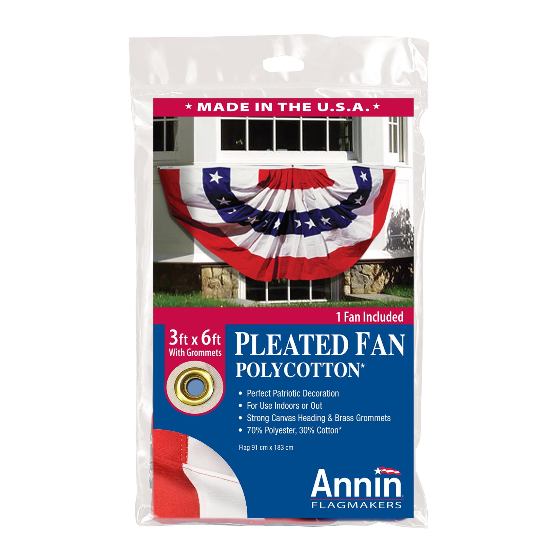 Large American Pleated Fan Bunting with Stars and Stripes