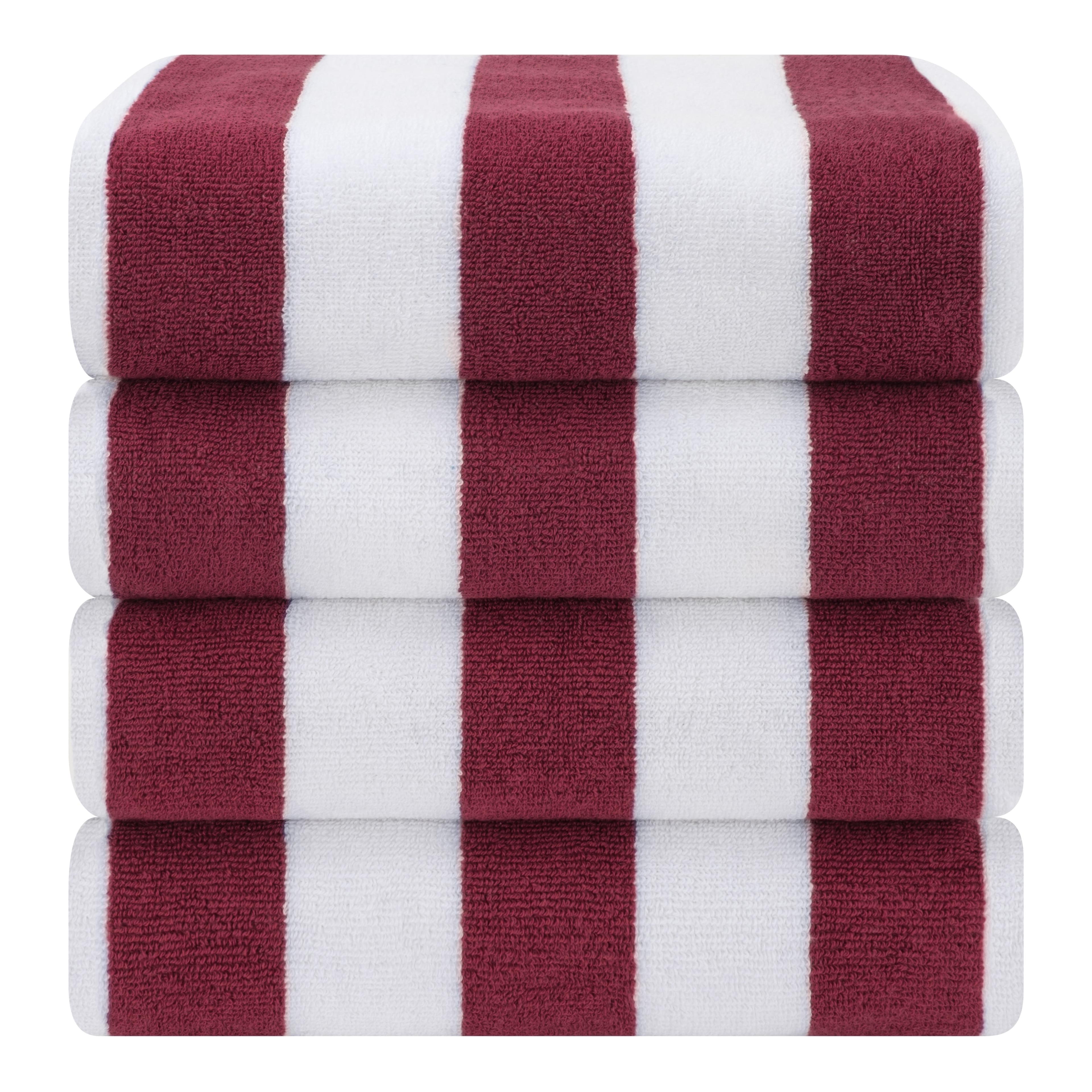 American Soft Linen Beach Towel, 100% Cotton Cabana Striped Beach Towel, 30 in by 60 in Soft Absorbent Beach Pool Towel
, Bordeaux