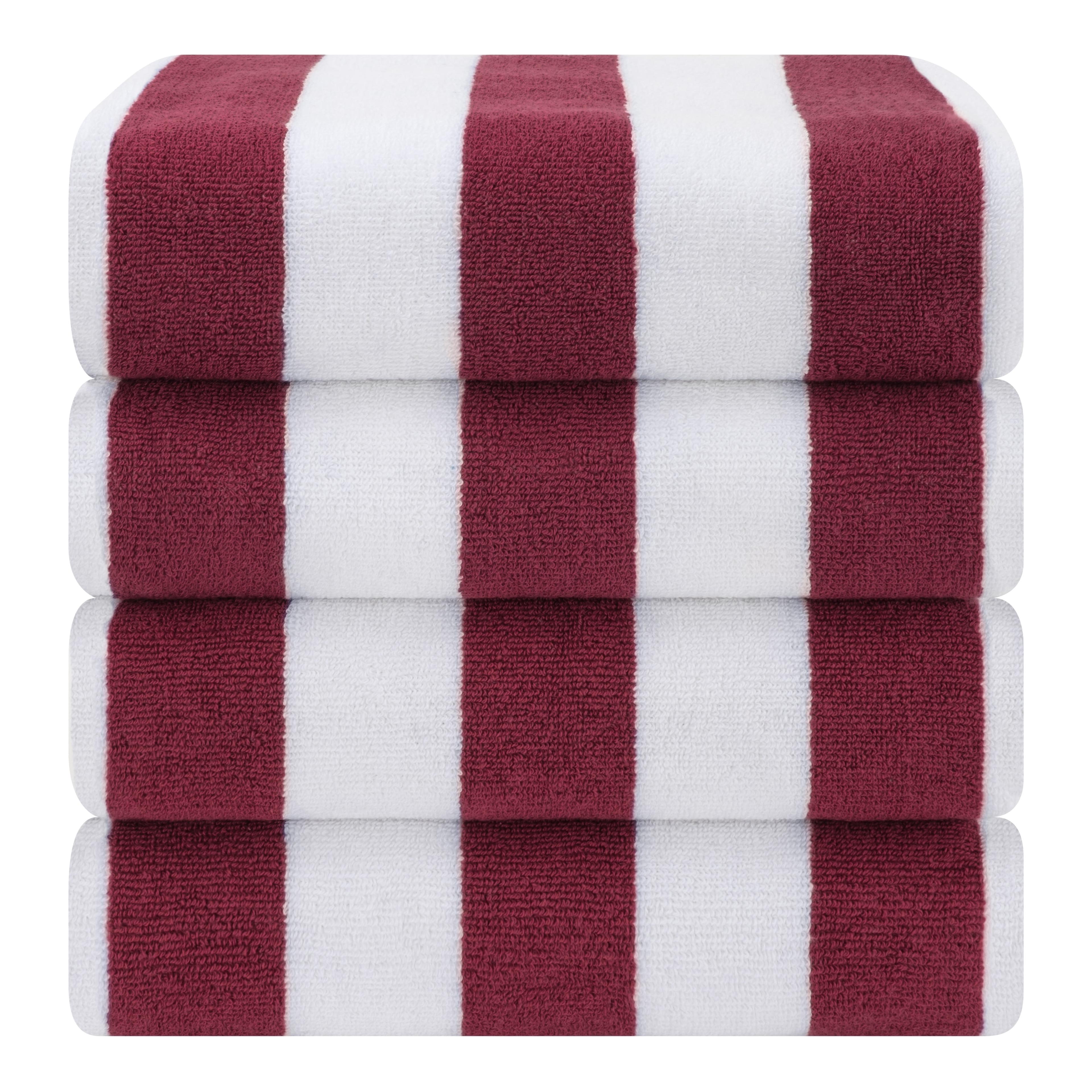 American Soft Linen Beach Towel, 100% Cotton Cabana Striped Beach Towel, 30 in by 60 in Soft Absorbent Beach Pool Towel
, Bordeaux