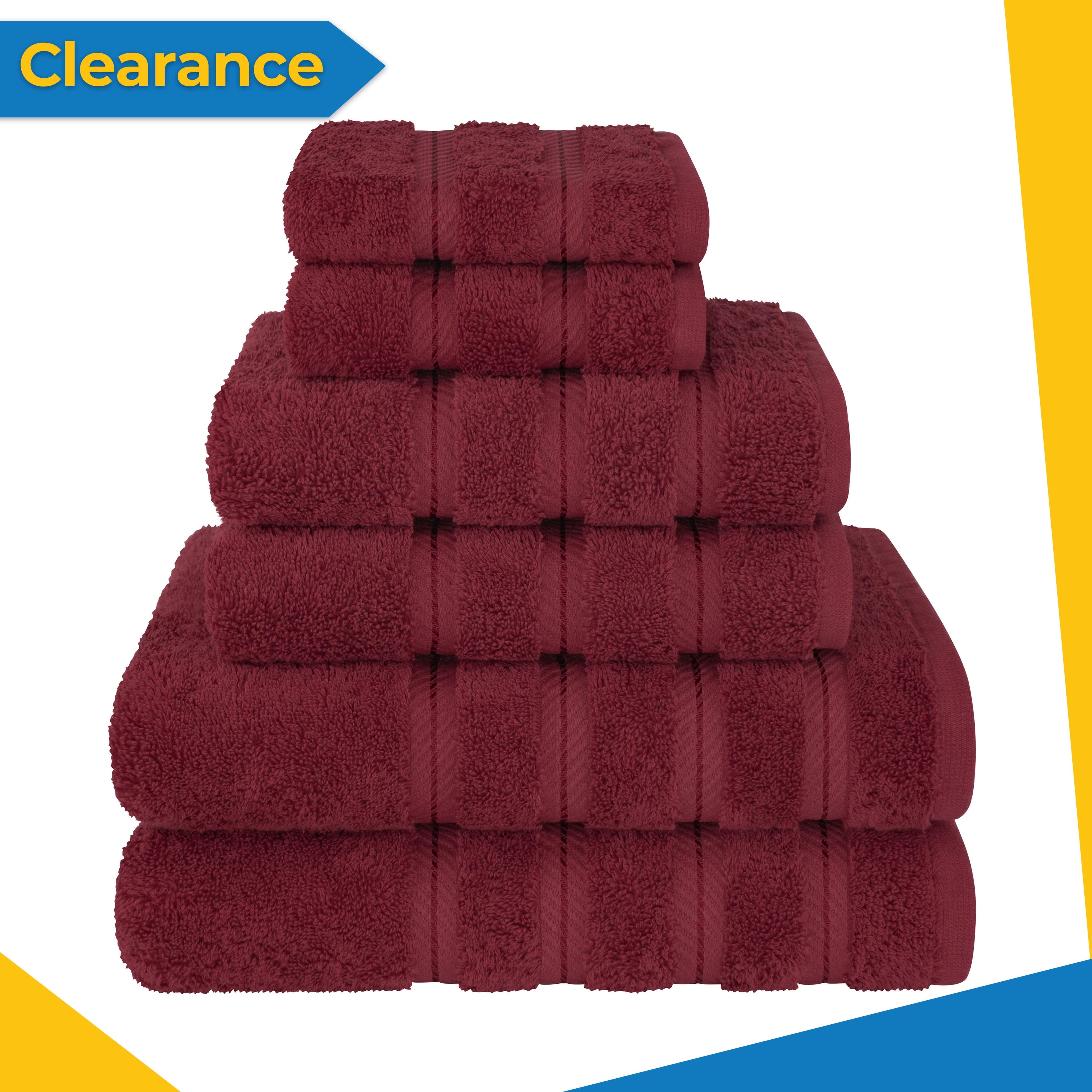 Bordeaux Red Turkish Cotton 6-Piece Towel Set