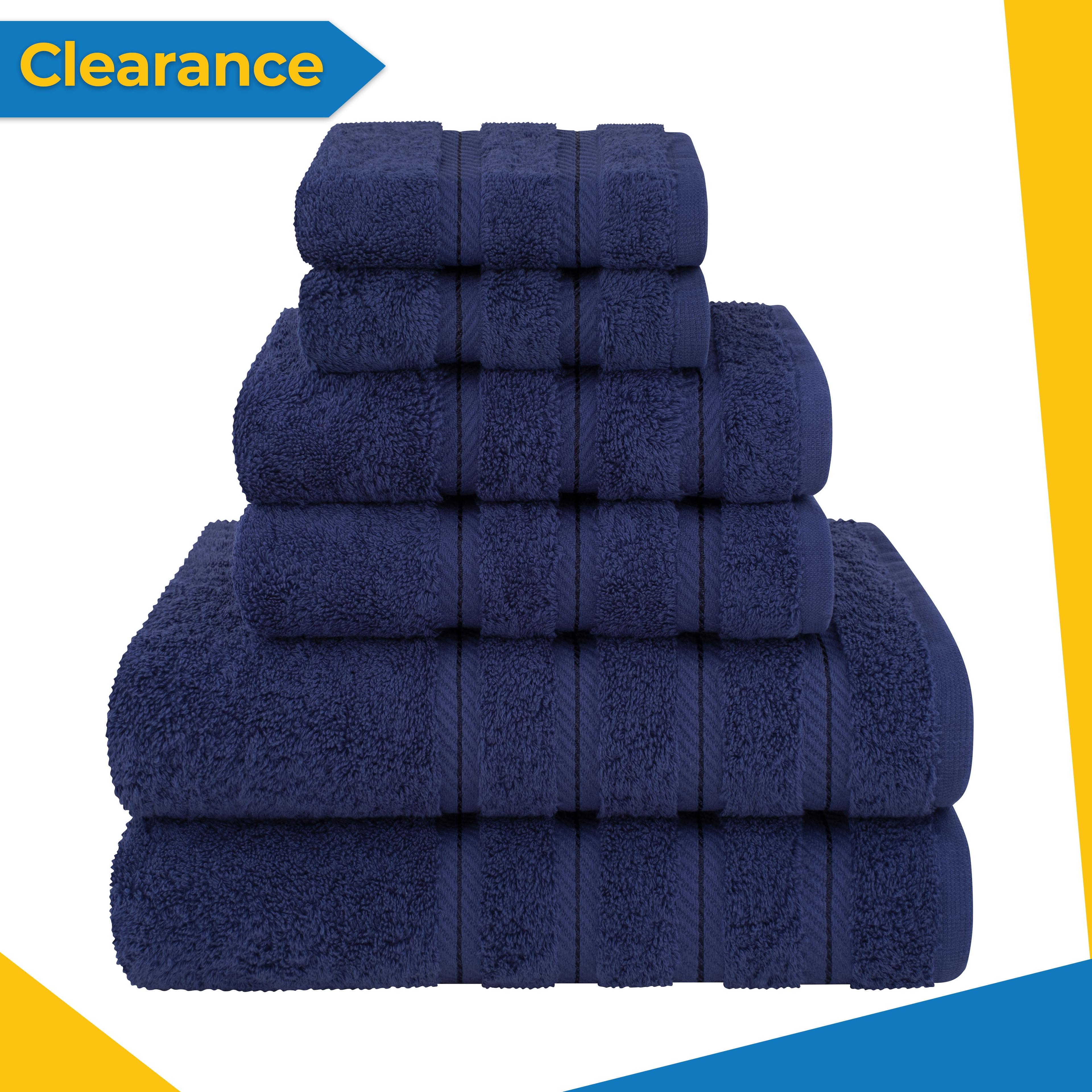 Navy Blue Turkish Cotton 6-Piece Towel Set