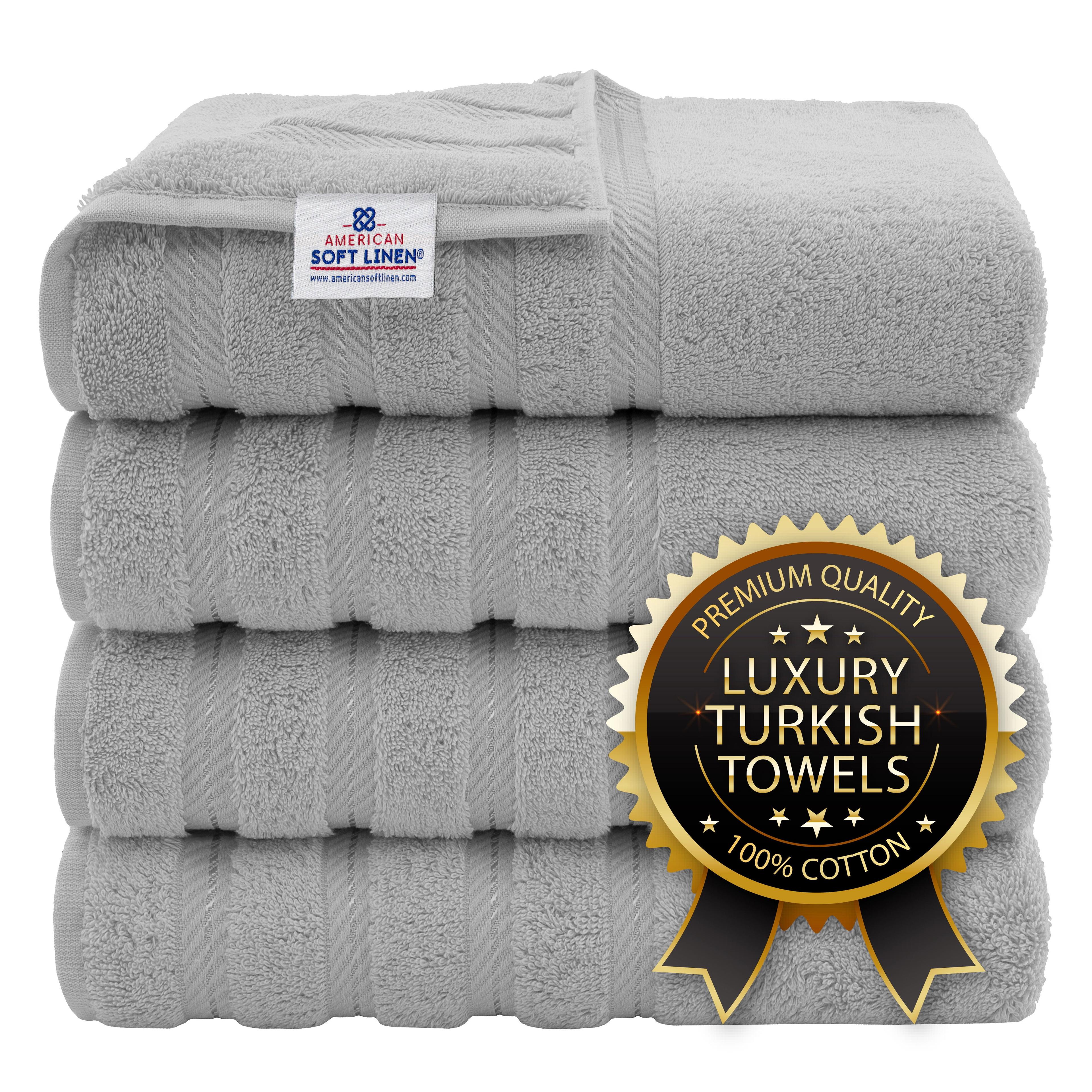 Rockridge Grey 4-Piece Turkish Cotton Bath Towel Set