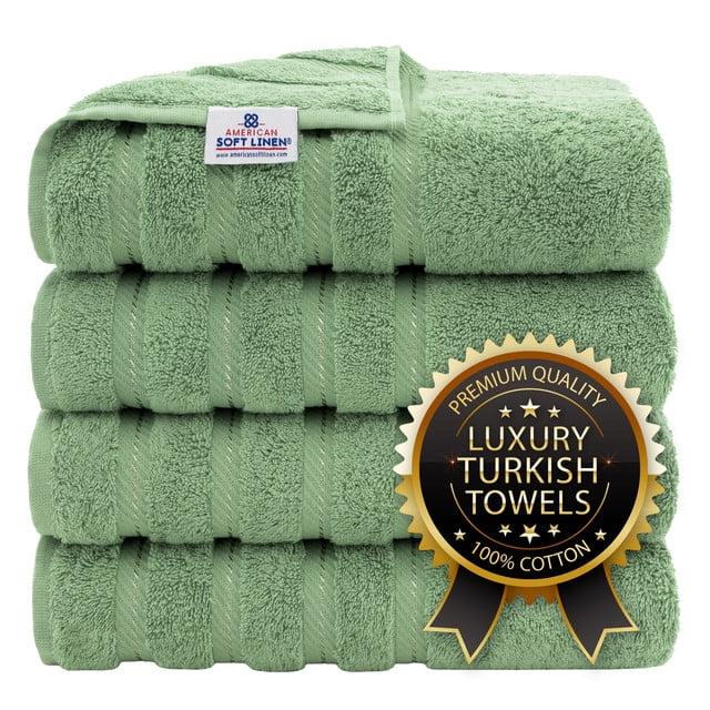 Sage Green 100% Cotton Turkish 4 Piece Bath Towel Set