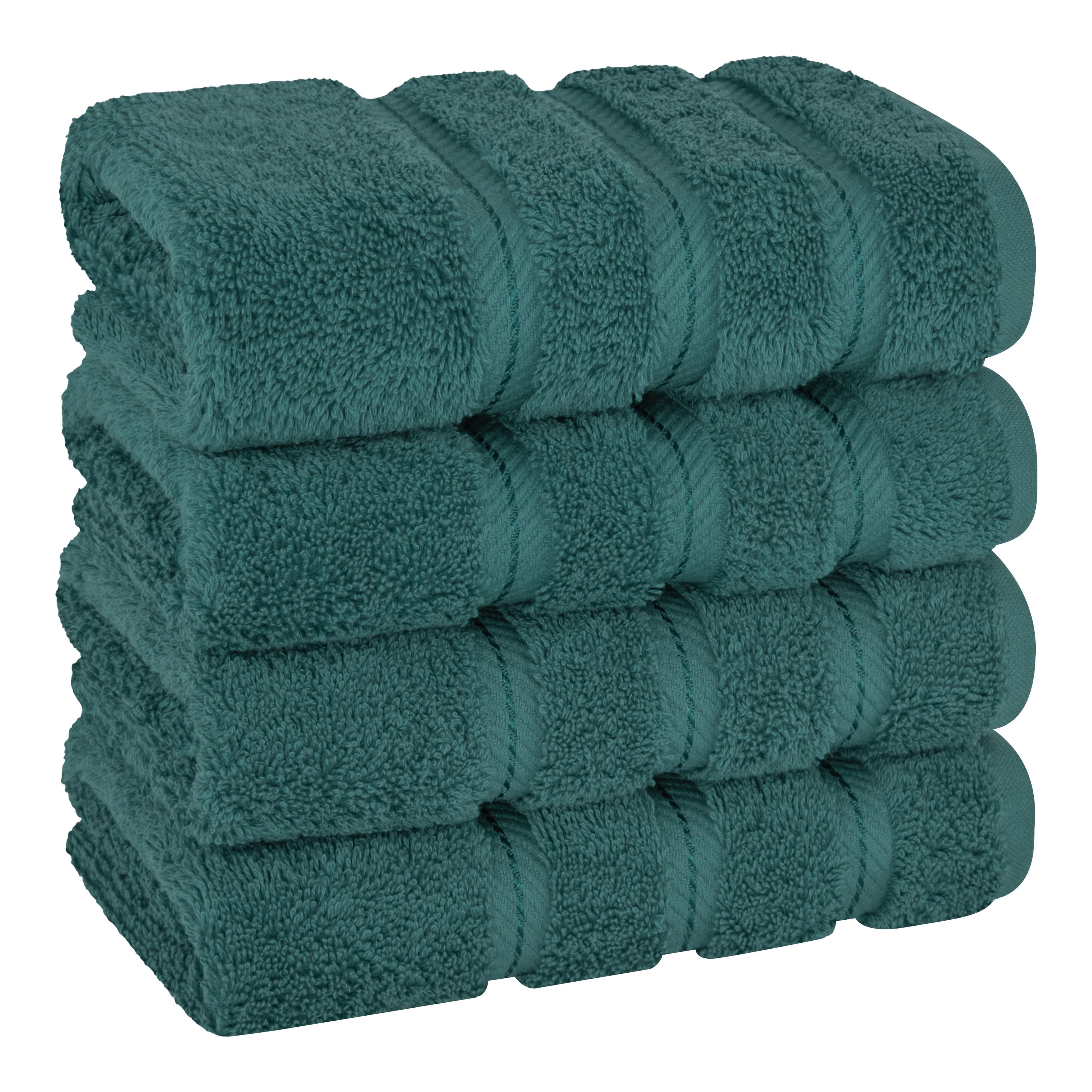 American Soft Linen Luxury Turkish 4 Piece Hand Towel Set, 100% Cotton  16x28 inches Soft and Quick Dry Hand Towels for Bathroom