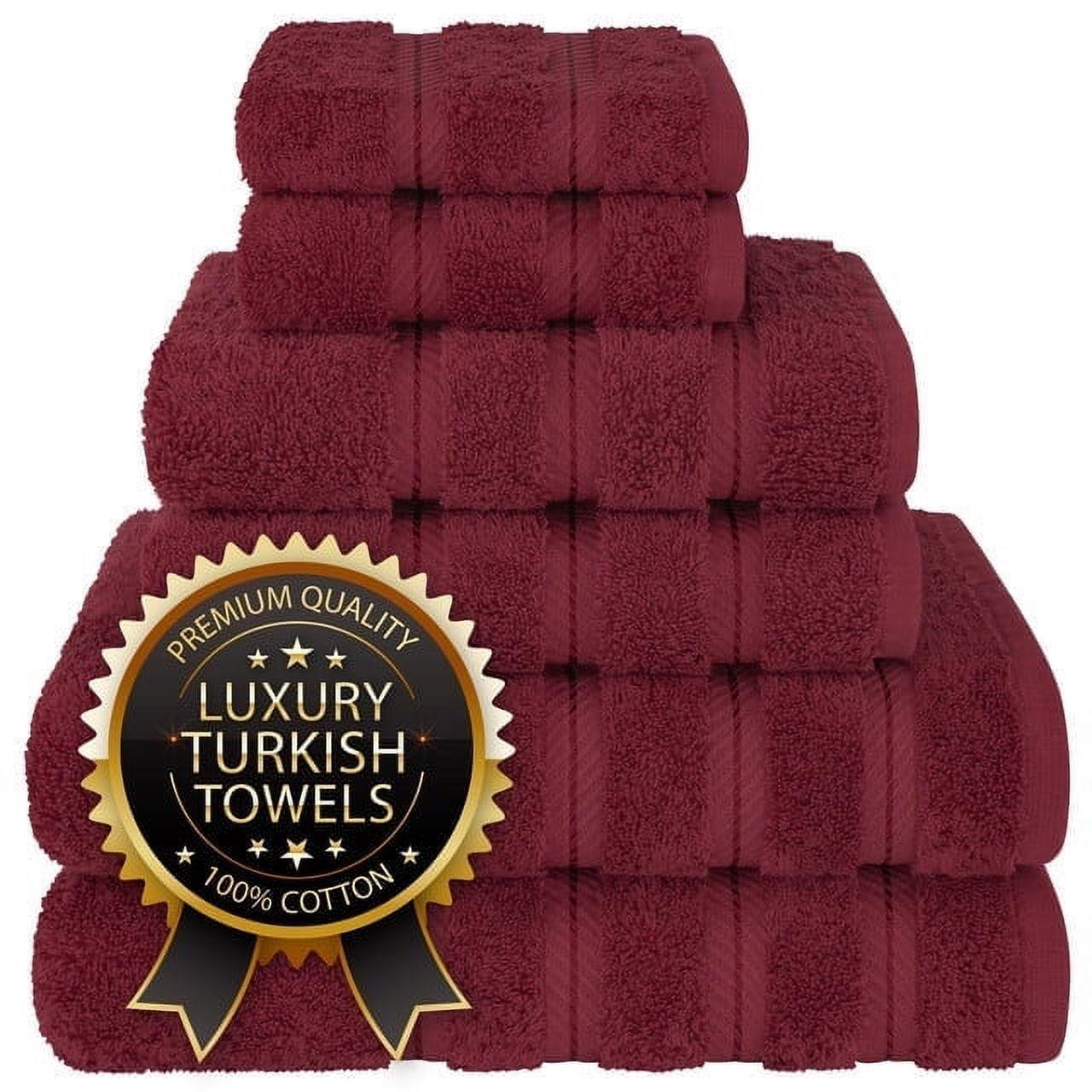 Bordeaux Red Turkish Cotton 6-Piece Towel Set