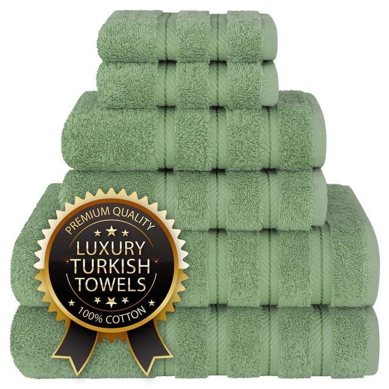 American Soft Linen Luxury Turkish 6 Piece Towel Set, 100% Cotton Soft Absorbent Bath Towels for Bathroom