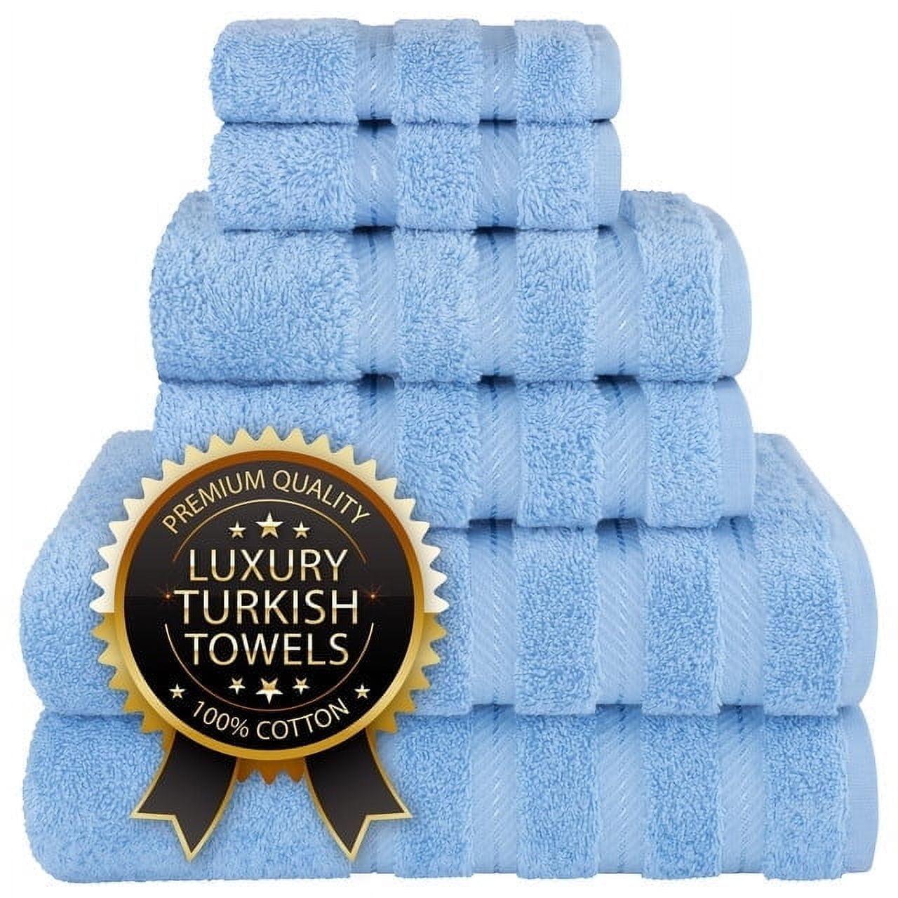 American Soft Linen Luxury Turkish 6 Piece Towel Set, 100% Cotton Soft Absorbent Bath Towels for Bathroom